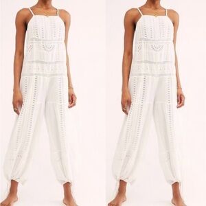 Free People White Lace Jumpsuit